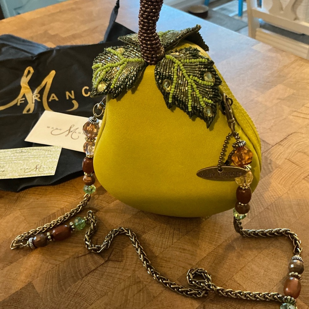 Mary Frances Vibrant Yellow Pear Mini Bag